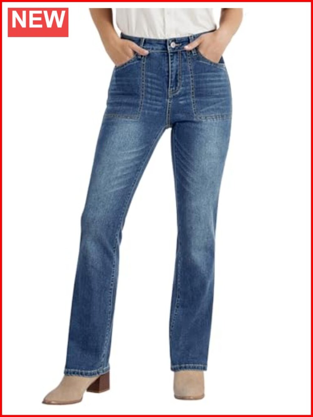 High Waisted Bootcut Jeans Stretchy Denim Pants